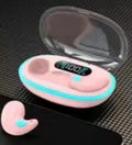 Fone de ouvido sem fio com som estéreo escondido com microfone e atende chamadas