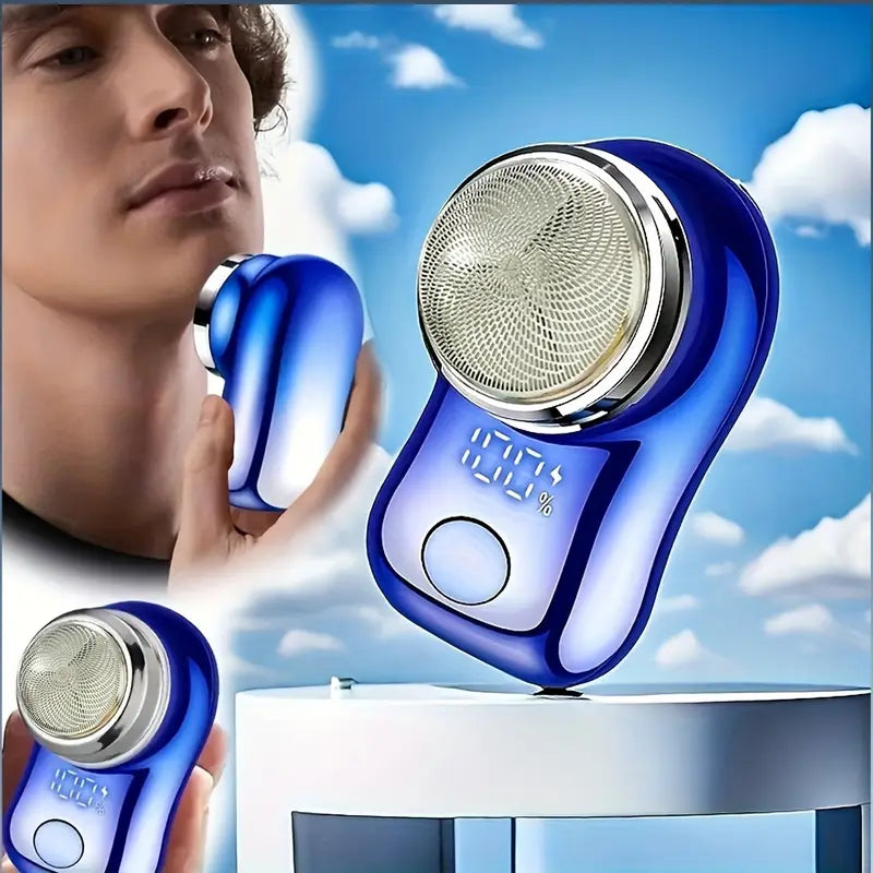 Barbeador Elétrico Portátil Recarregável por USB, Lâminas de Aço Inoxidável, Tempo de Funcionamento 60 Minutos,