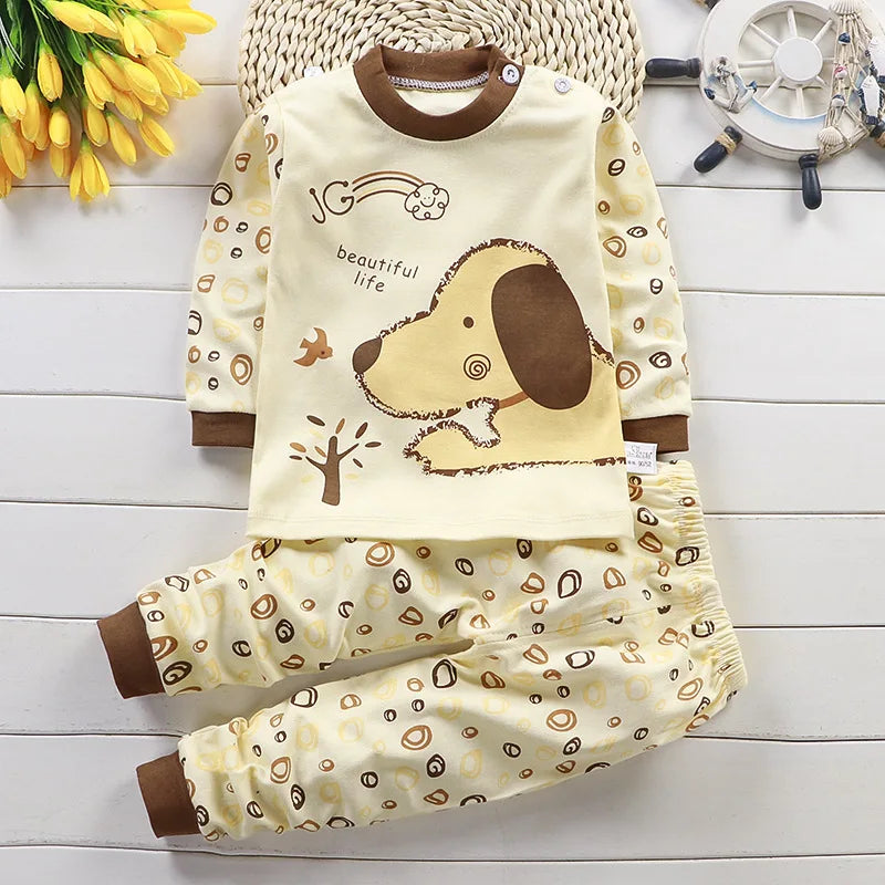 Conjuntos de roupas infantis meninos e meninas em algodão outono inverno, primavera verão.