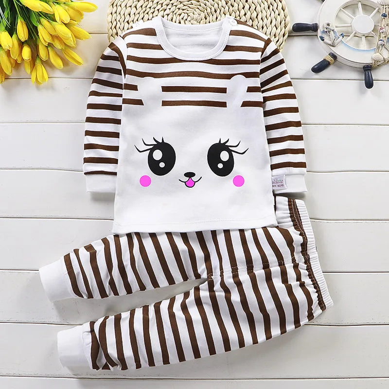 Conjuntos de roupas infantis meninos e meninas em algodão outono inverno, primavera verão.