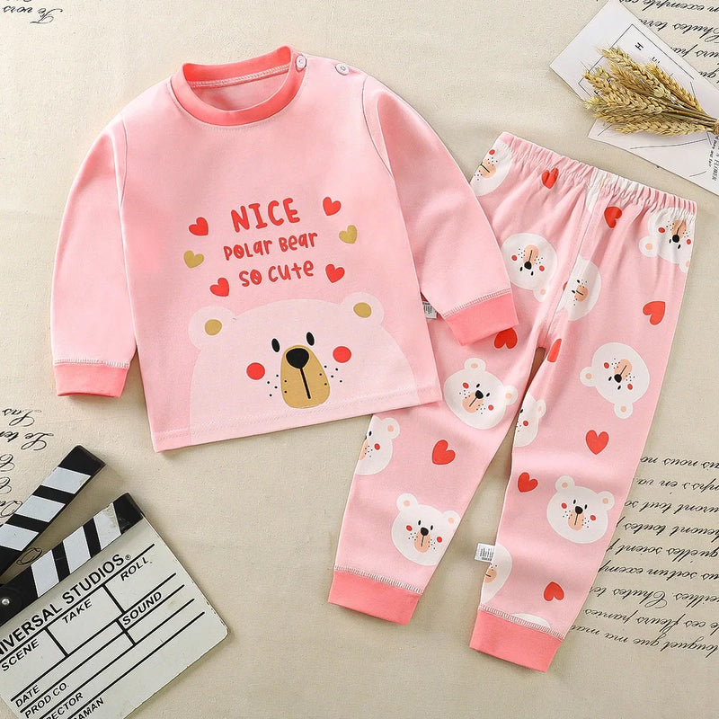 Conjuntos de roupas infantis meninos e meninas em algodão outono inverno, primavera verão.