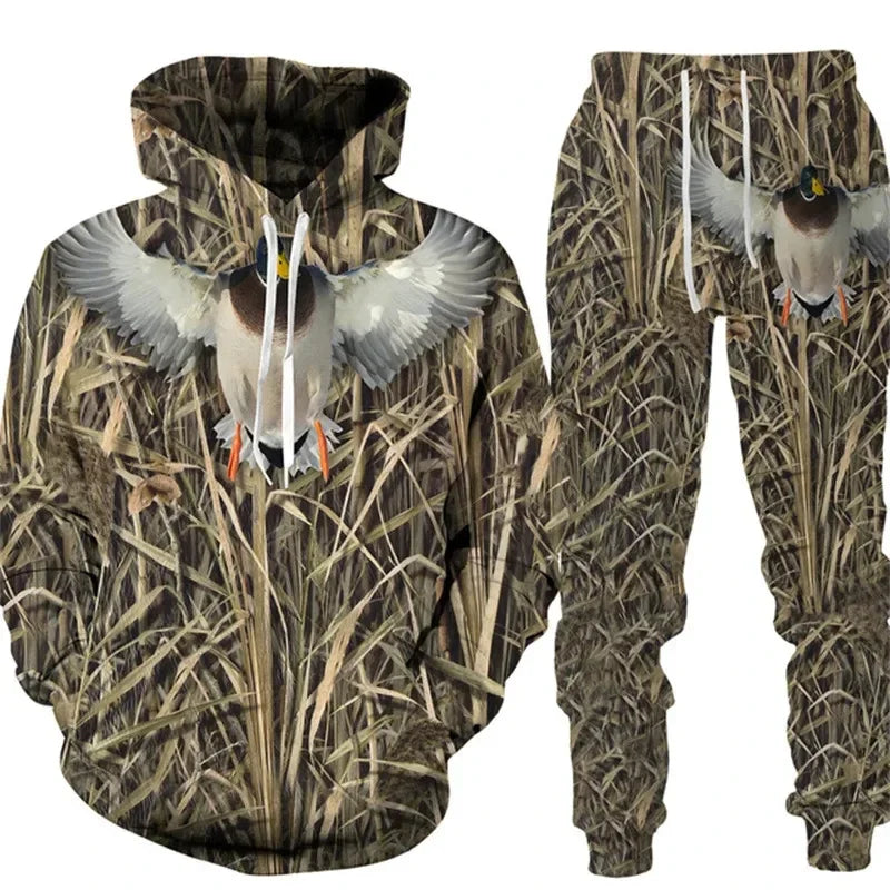 Conjunto animal camuflado camisa e calças série esportiva ideal para suas aventuras.