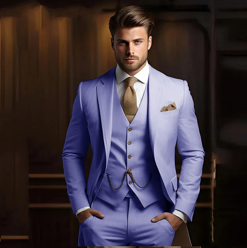 Terno masculino de 3 peças, ideal para casamento e noivado, smoking calça e colete.