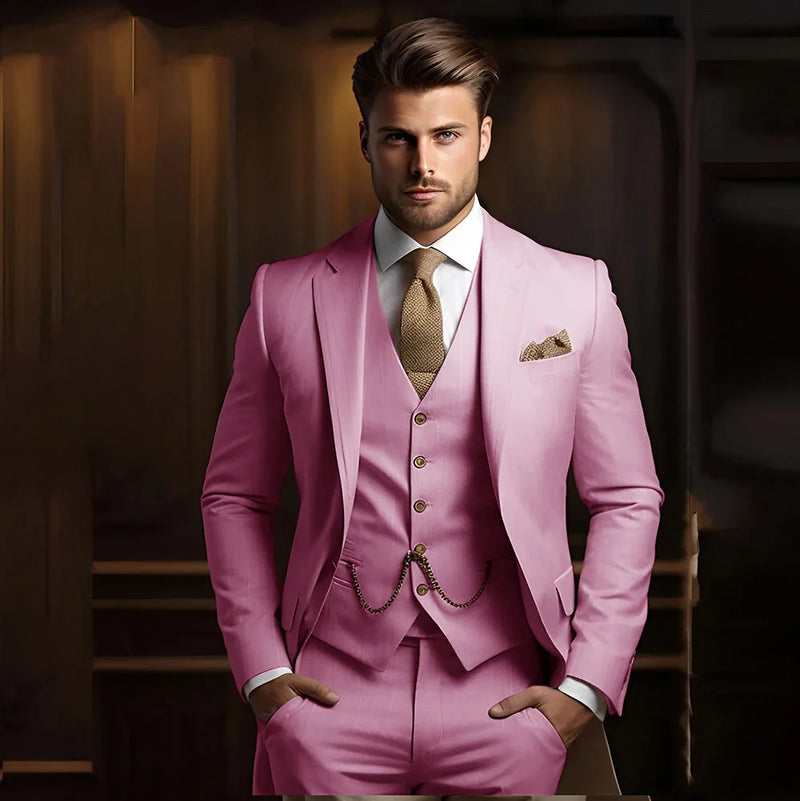 Terno masculino de 3 peças, ideal para casamento e noivado, smoking calça e colete.