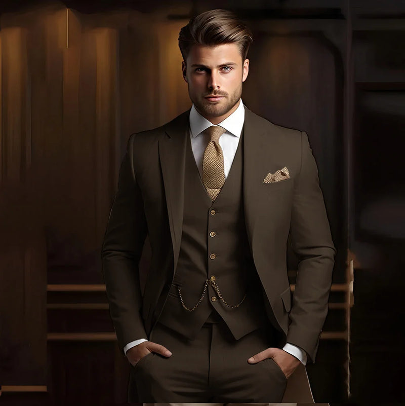 Terno masculino de 3 peças, ideal para casamento e noivado, smoking calça e colete.