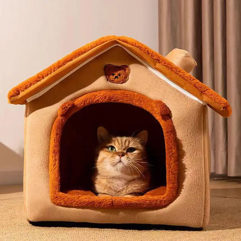 Casinha para cães e gatos, para todas as estações, destacável e lavável, fofa, nova e confortável