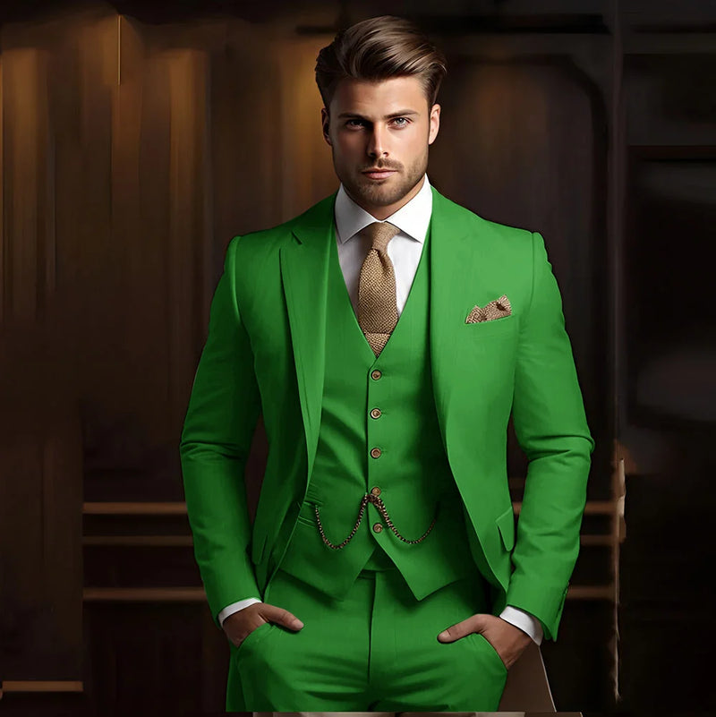 Terno masculino de 3 peças, ideal para casamento e noivado, smoking calça e colete.