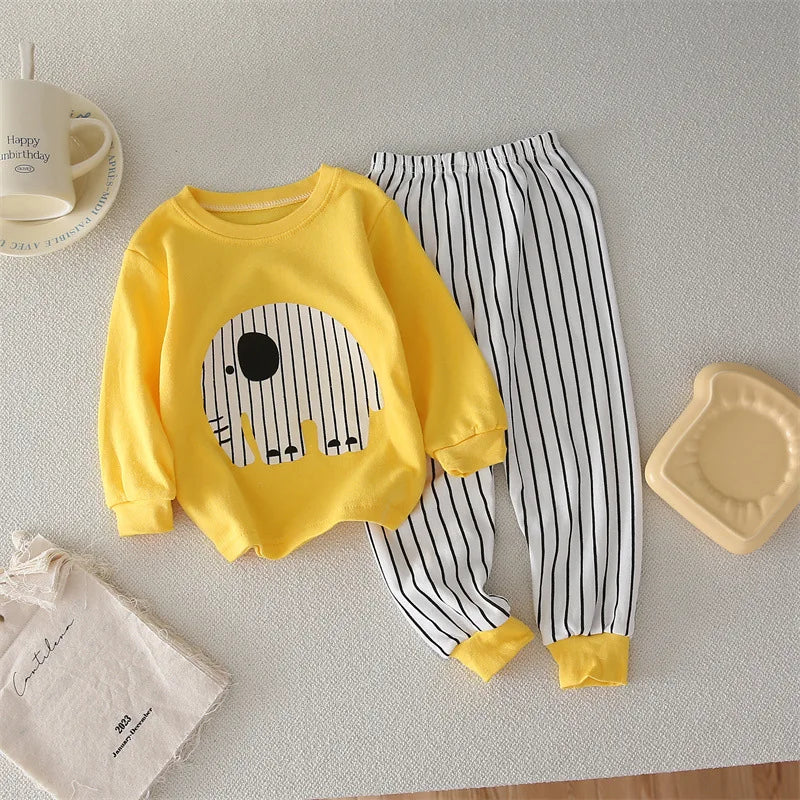 Conjuntos de roupas infantis meninos e meninas em algodão outono inverno, primavera verão.