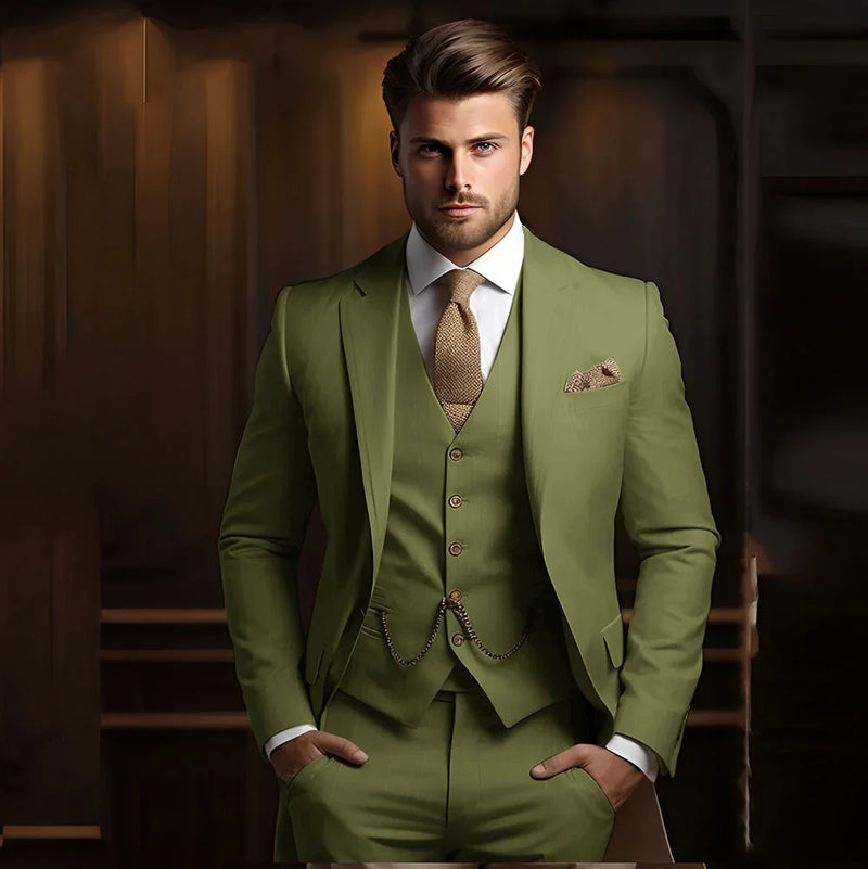 Terno masculino de 3 peças, ideal para casamento e noivado, smoking calça e colete.