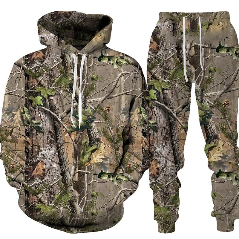 Conjunto animal camuflado camisa e calças série esportiva ideal para suas aventuras.