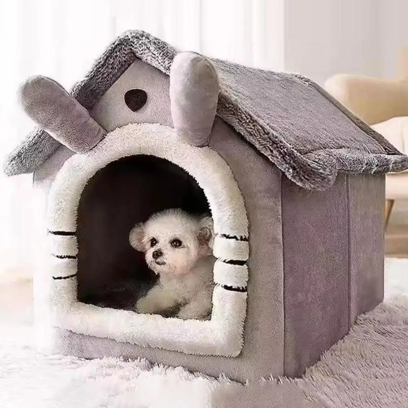Casinha para cães e gatos, para todas as estações, destacável e lavável, fofa, nova e confortável