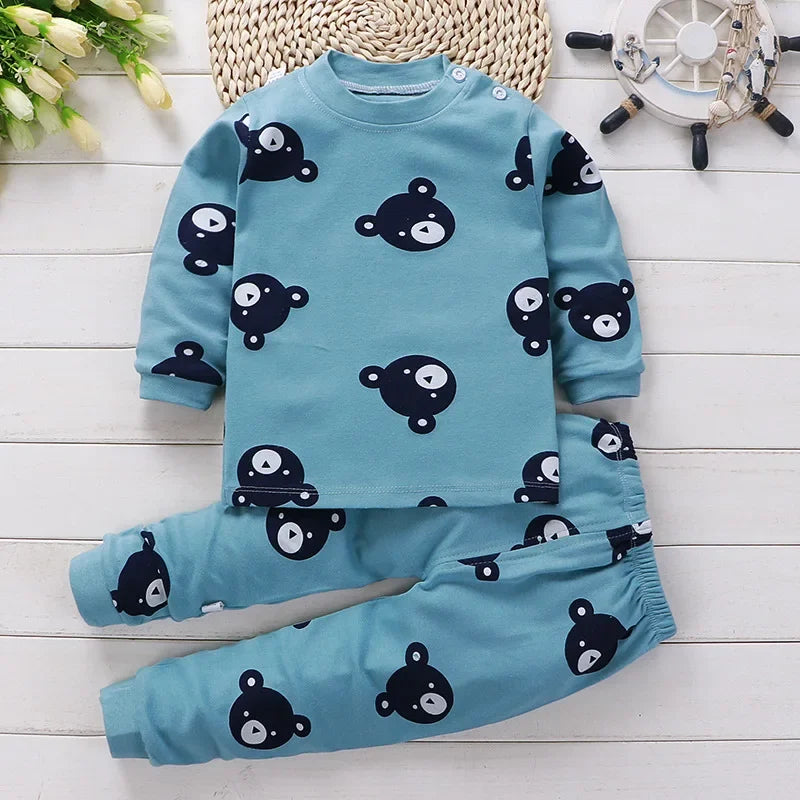 Conjuntos de roupas infantis meninos e meninas em algodão outono inverno, primavera verão.