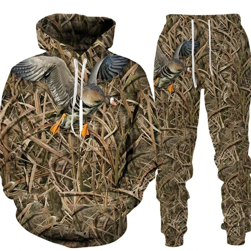Conjunto animal camuflado camisa e calças série esportiva ideal para suas aventuras.