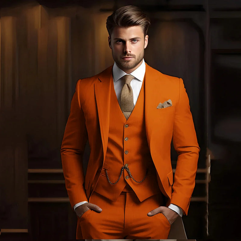 Terno masculino de 3 peças, ideal para casamento e noivado, smoking calça e colete.