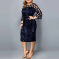 Vestido elegante com lantejoulas plus size  feminino, sexy, casual, para festa à noite, vestido de casamento luxuoso