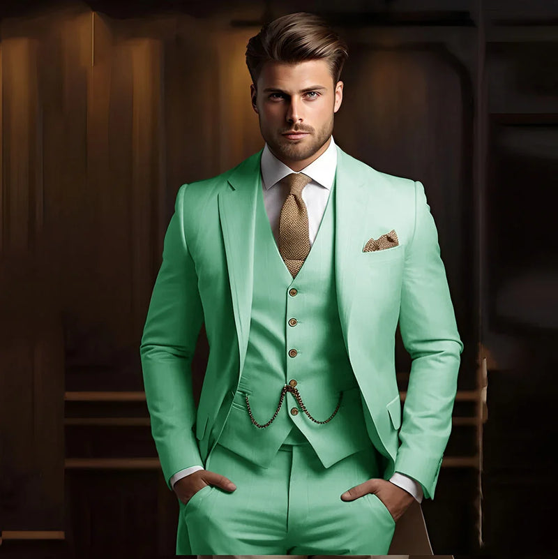 Terno masculino de 3 peças, ideal para casamento e noivado, smoking calça e colete.