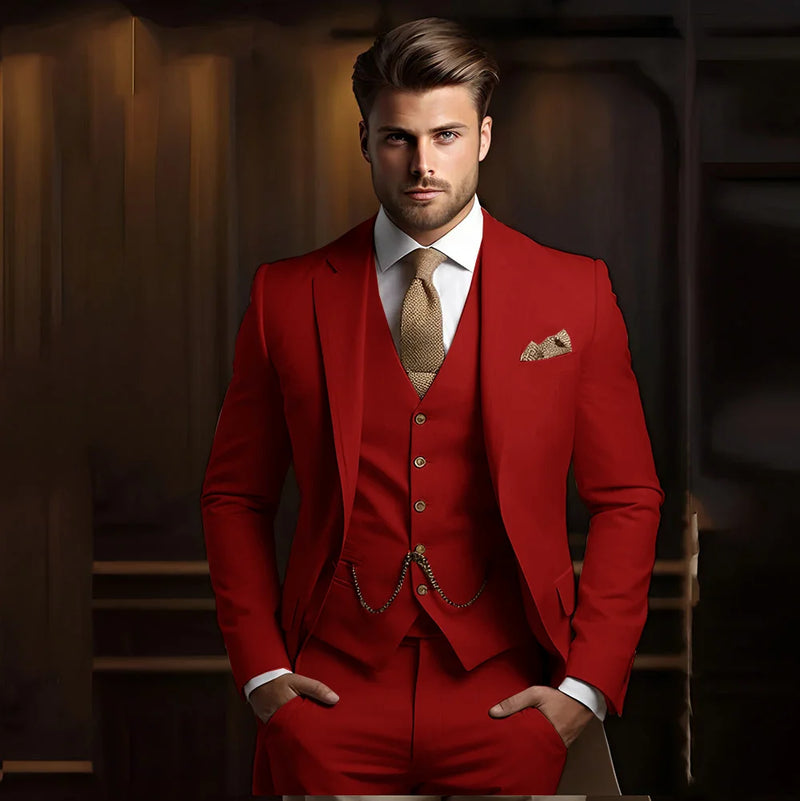 Terno masculino de 3 peças, ideal para casamento e noivado, smoking calça e colete.
