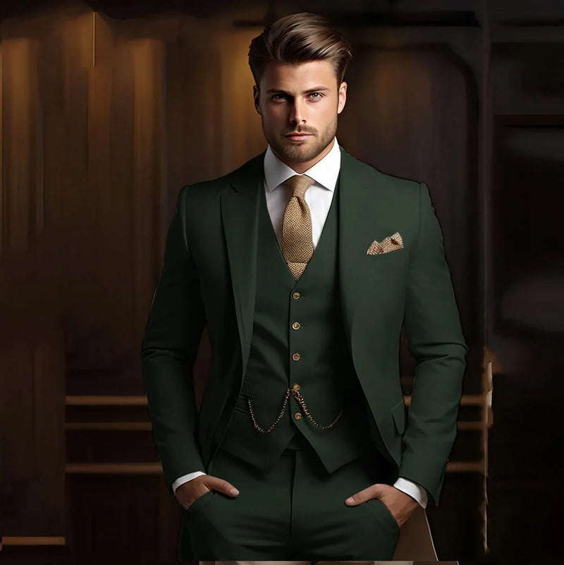 Terno masculino de 3 peças, ideal para casamento e noivado, smoking calça e colete.