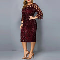 Vestido elegante com lantejoulas plus size  feminino, sexy, casual, para festa à noite, vestido de casamento luxuoso