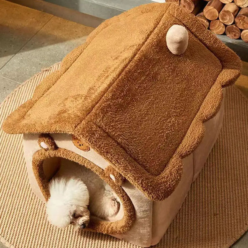 Casinha para cães e gatos, para todas as estações, destacável e lavável, fofa, nova e confortável